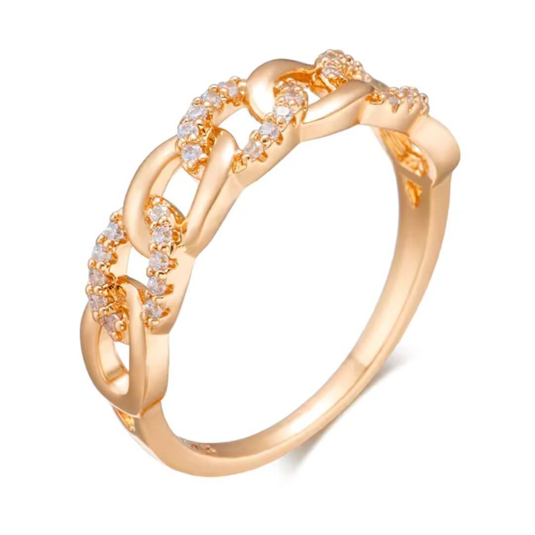 Gold Chain Link Statement Ring - Diane Jewelry