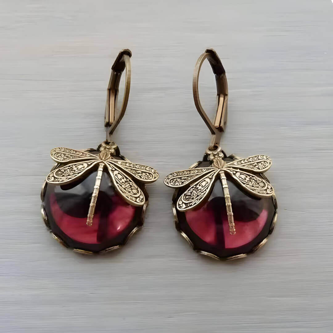 Vintage Dragonfly Dangle Earrings Emma & Noah Jewelry