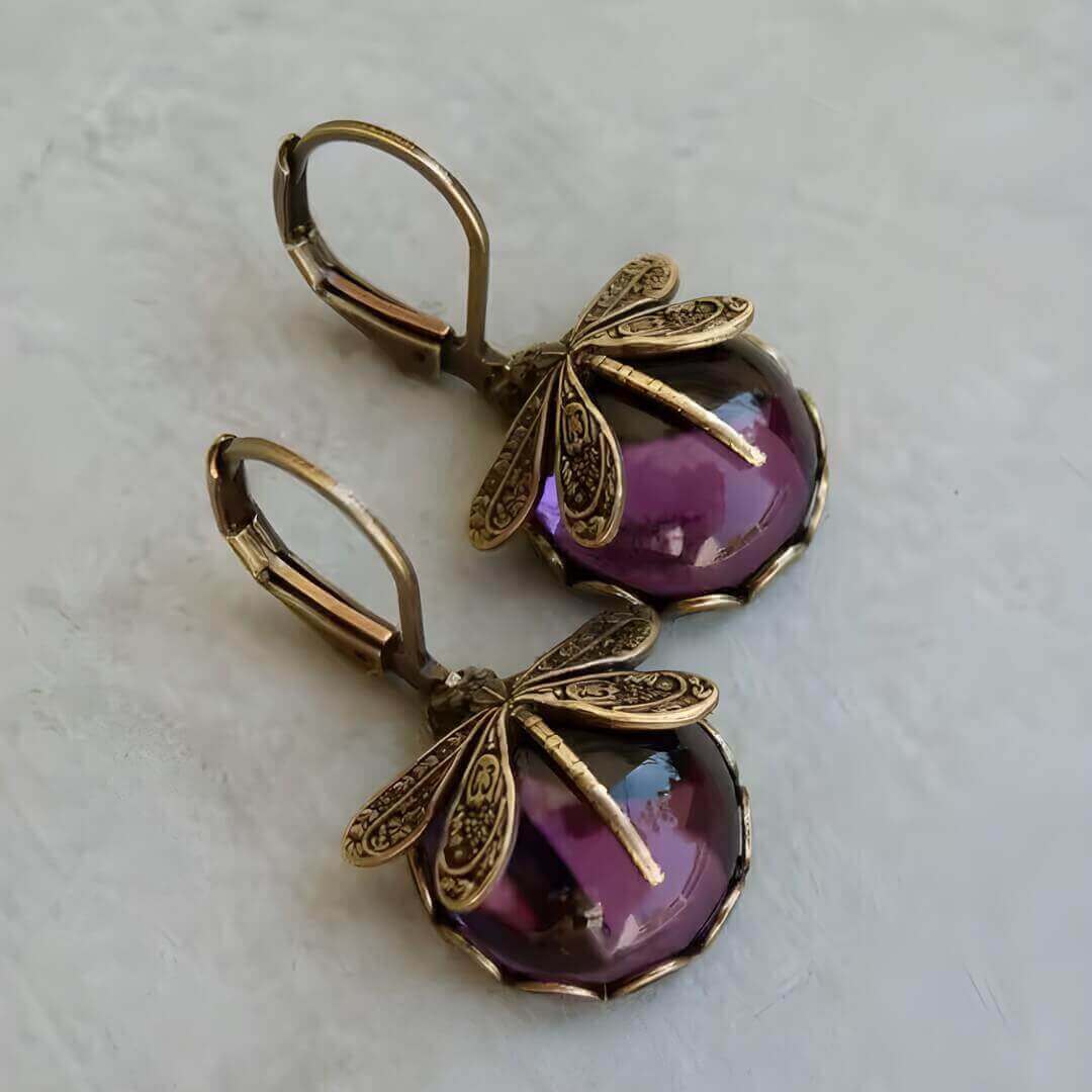 Vintage Dragonfly Dangle Earrings Emma & Noah Jewelry