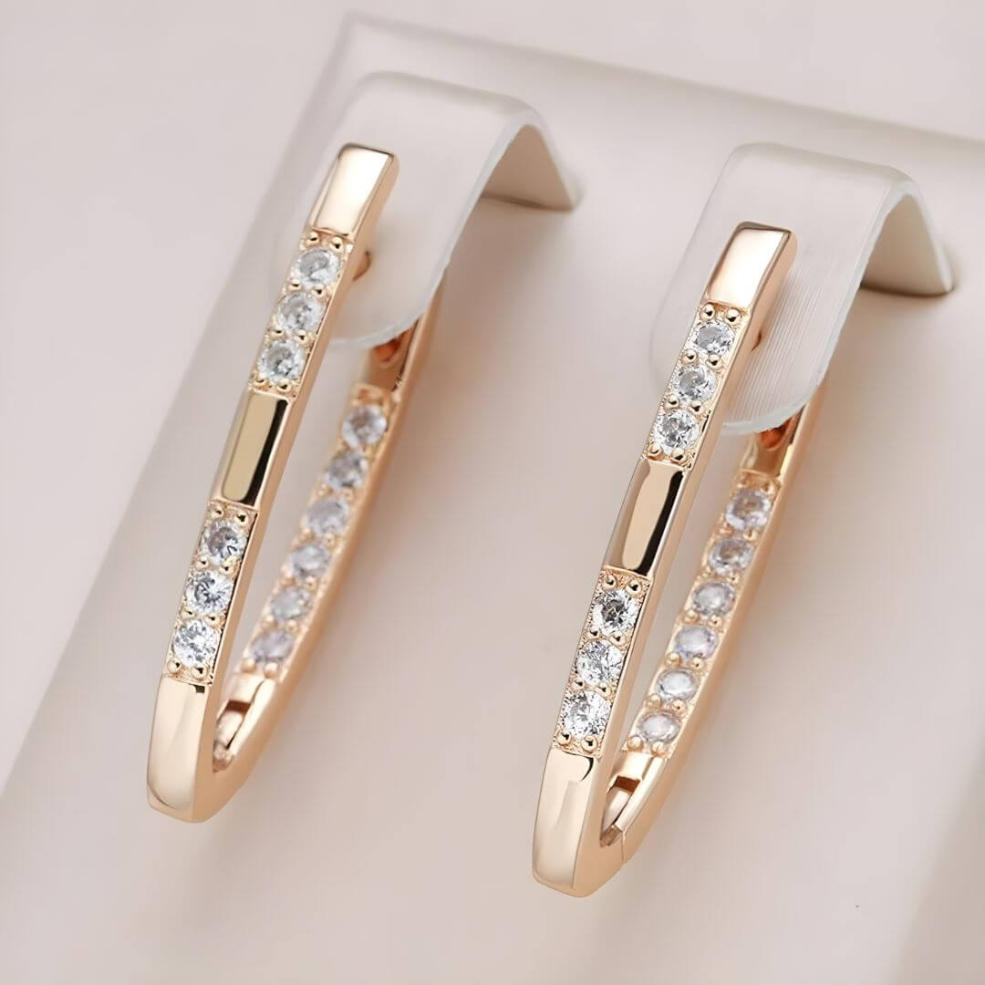 Gold Diamond Hoop Earrings Emma & Noah Jewelry