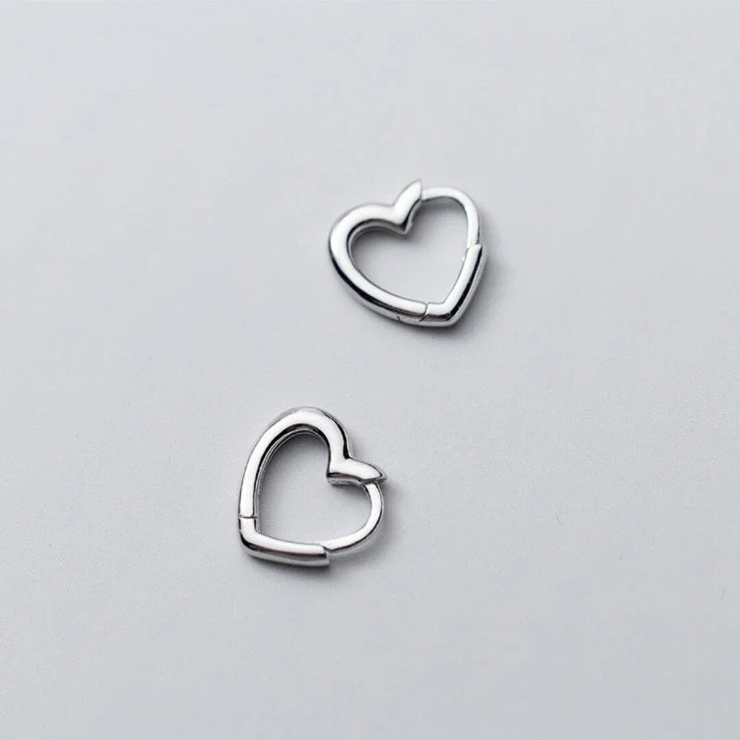 Elegant Heart Hoop Huggie Earrings - Diane Jewelry