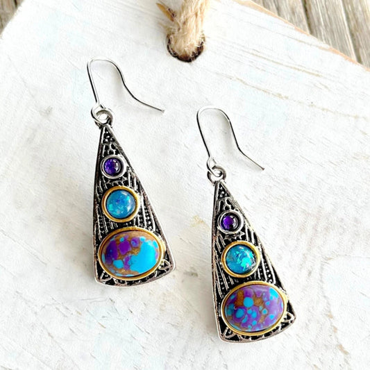 Bohemian Vintage Silver Dangle Earrings - Diane Jewelry