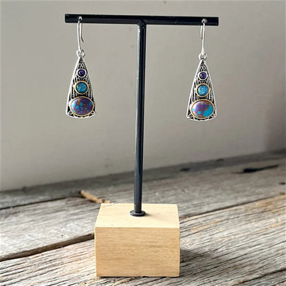 Bohemian Vintage Silver Dangle Earrings - Diane Jewelry