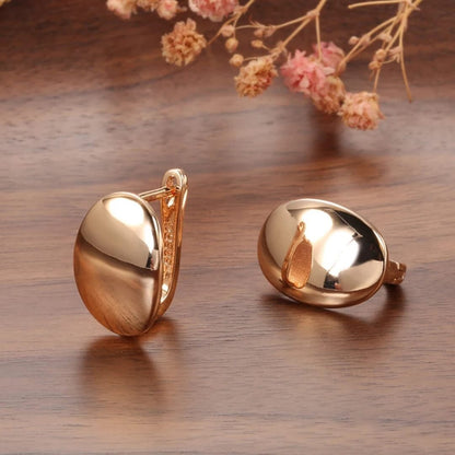 Gold Oval Minimalist Stud Earrings - Diane Jewelry