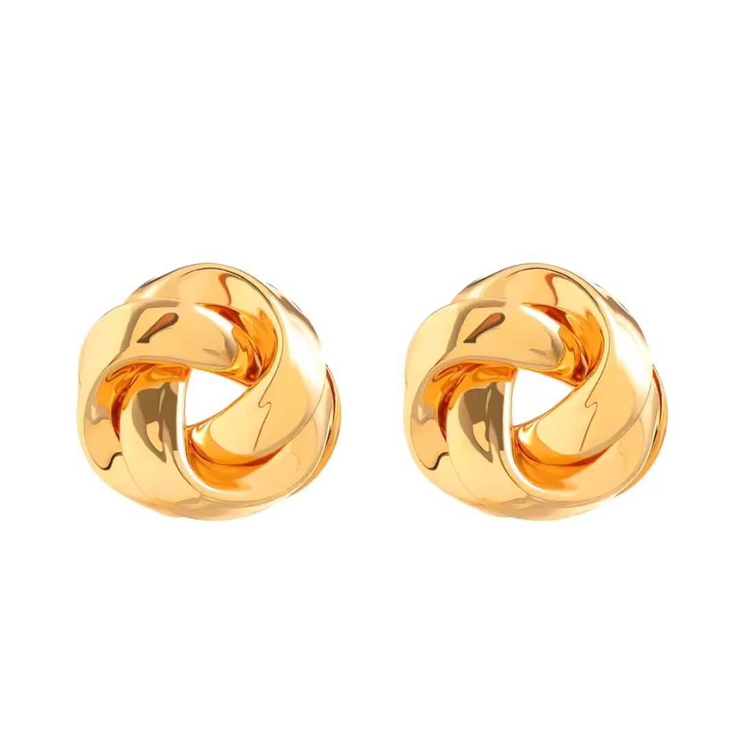 Bold Knot Statement Earrings Gold - Diane Jewelry