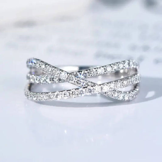 Criss Cross Sterling Silver Ring - Diane Jewelry