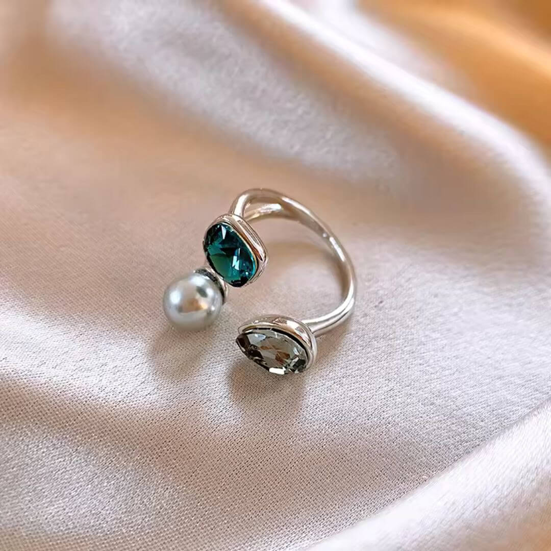 Gold Ring With Pearl Gemstones - Diane Jewelry