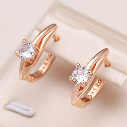 Rose Gold Solitaire Stud Earrings - Diane Jewelry