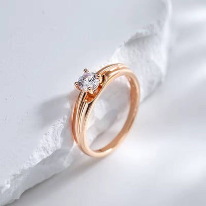 Rose Gold Solitaire Engagement Ring - Diane Jewelry