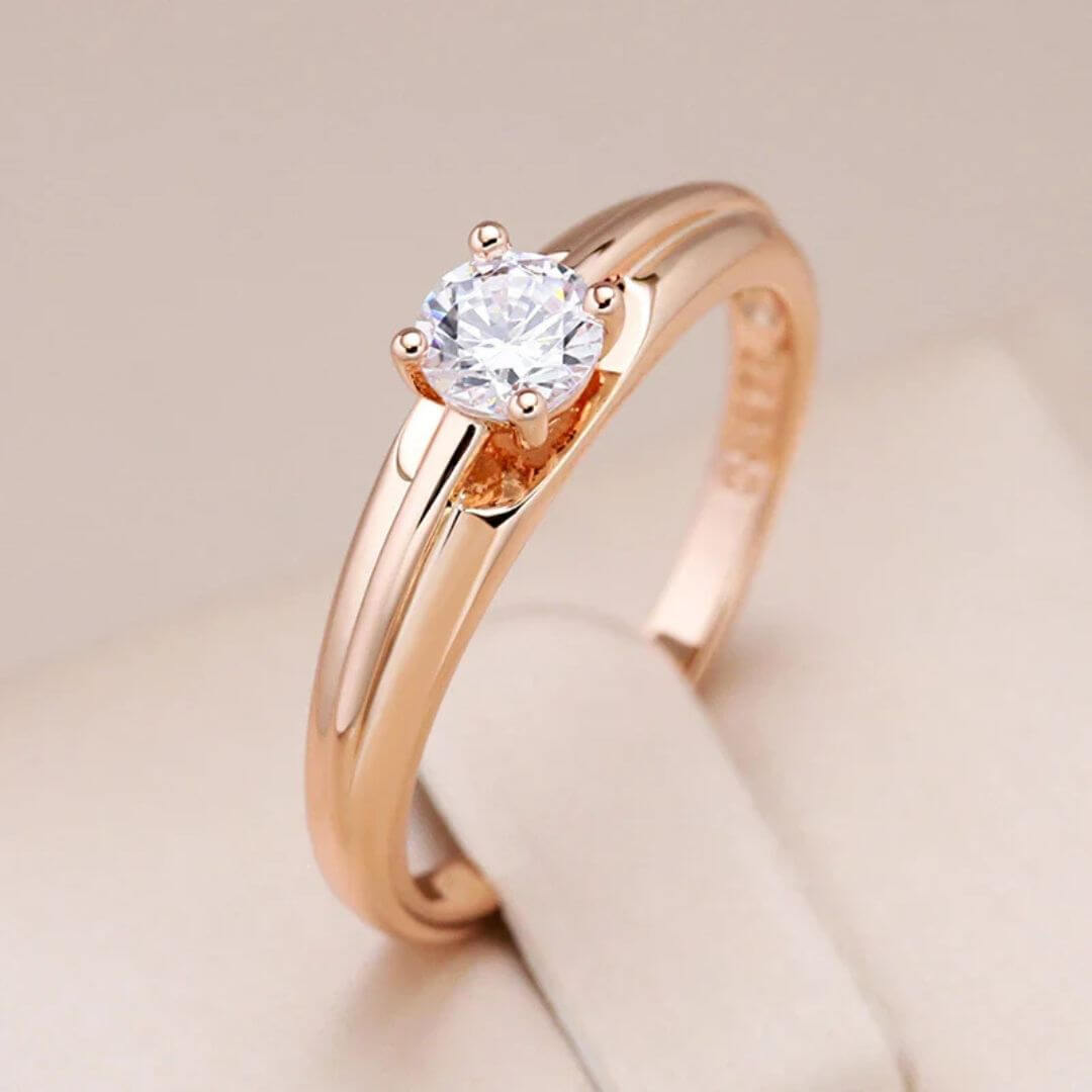 Rose Gold Solitaire Engagement Ring - Diane Jewelry