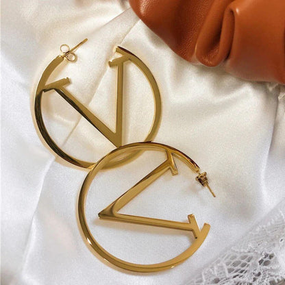 Gold Geometric Statement Hoop Earrings - Diane Jewelry