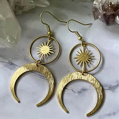 Boho Moon Crystal Drop Earrings - Diane Jewelry