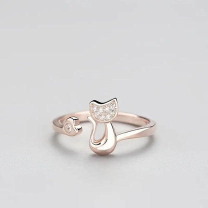Adjustable Cat Ring Rose Gold - Diane Jewelry