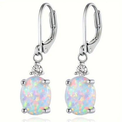 Oval Opal Drop Earrings - Diane Jewelry