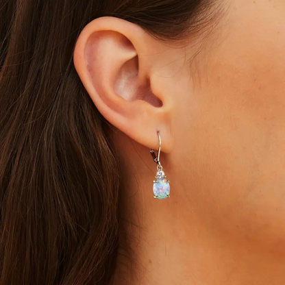 Oval Opal Drop Earrings - Diane Jewelry