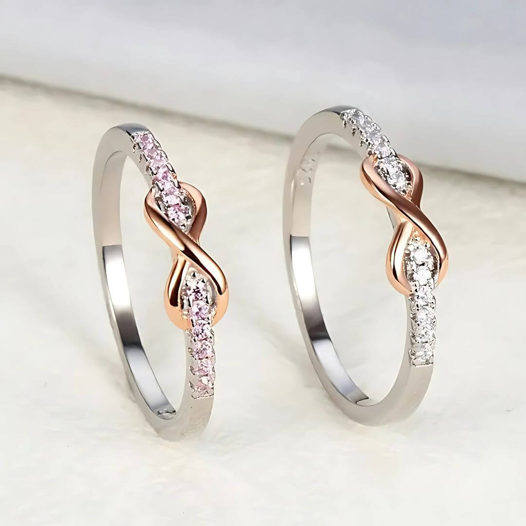 Rose Gold Infinity Diamond Ring - Diane Jewelry