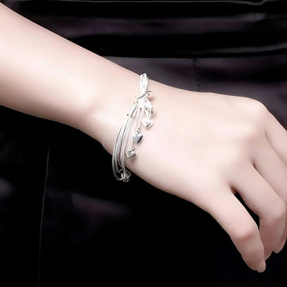 Silver Heart Charm Bracelet - Diane Jewelry