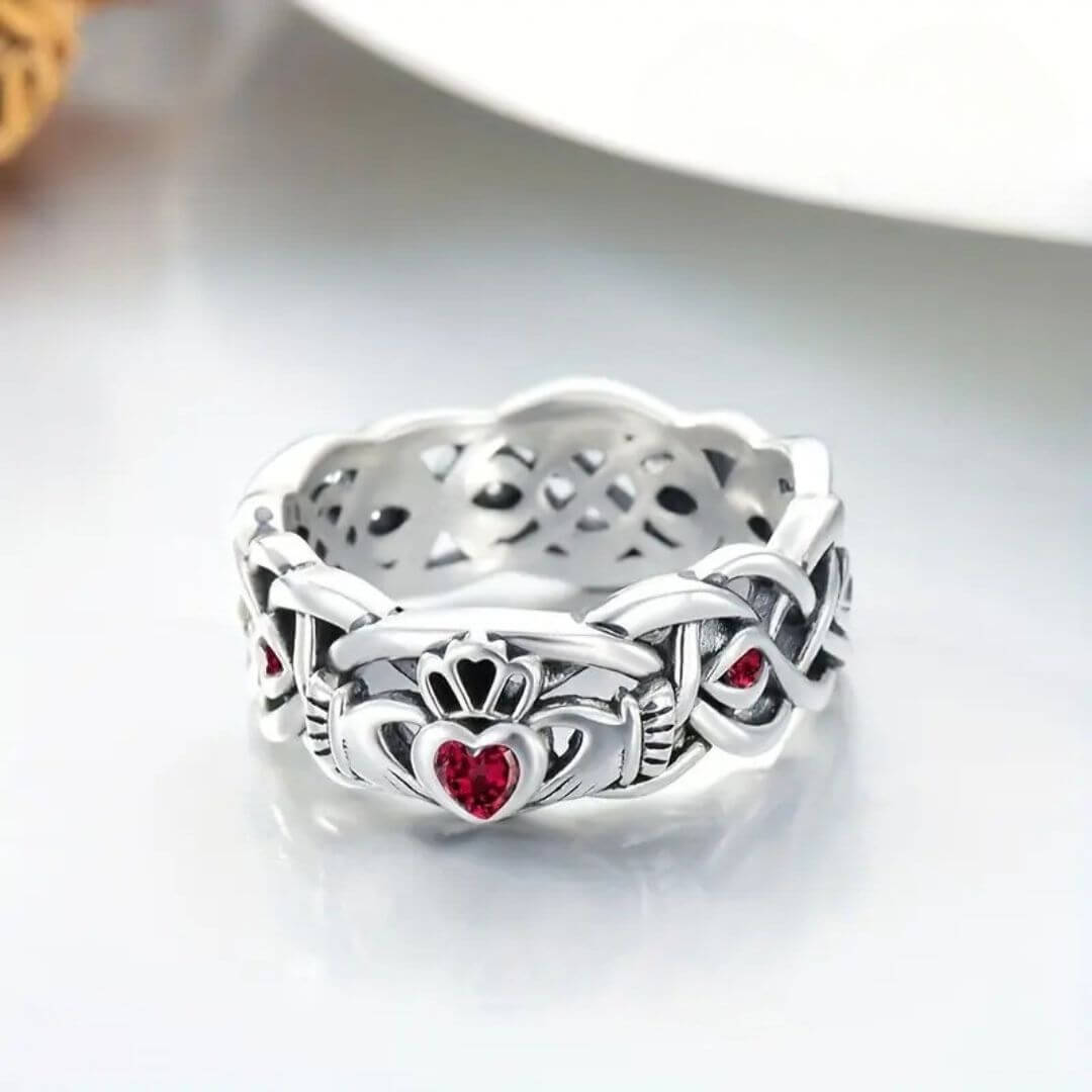 Celtic Claddagh Heart Ring Silver - Diane Jewelry