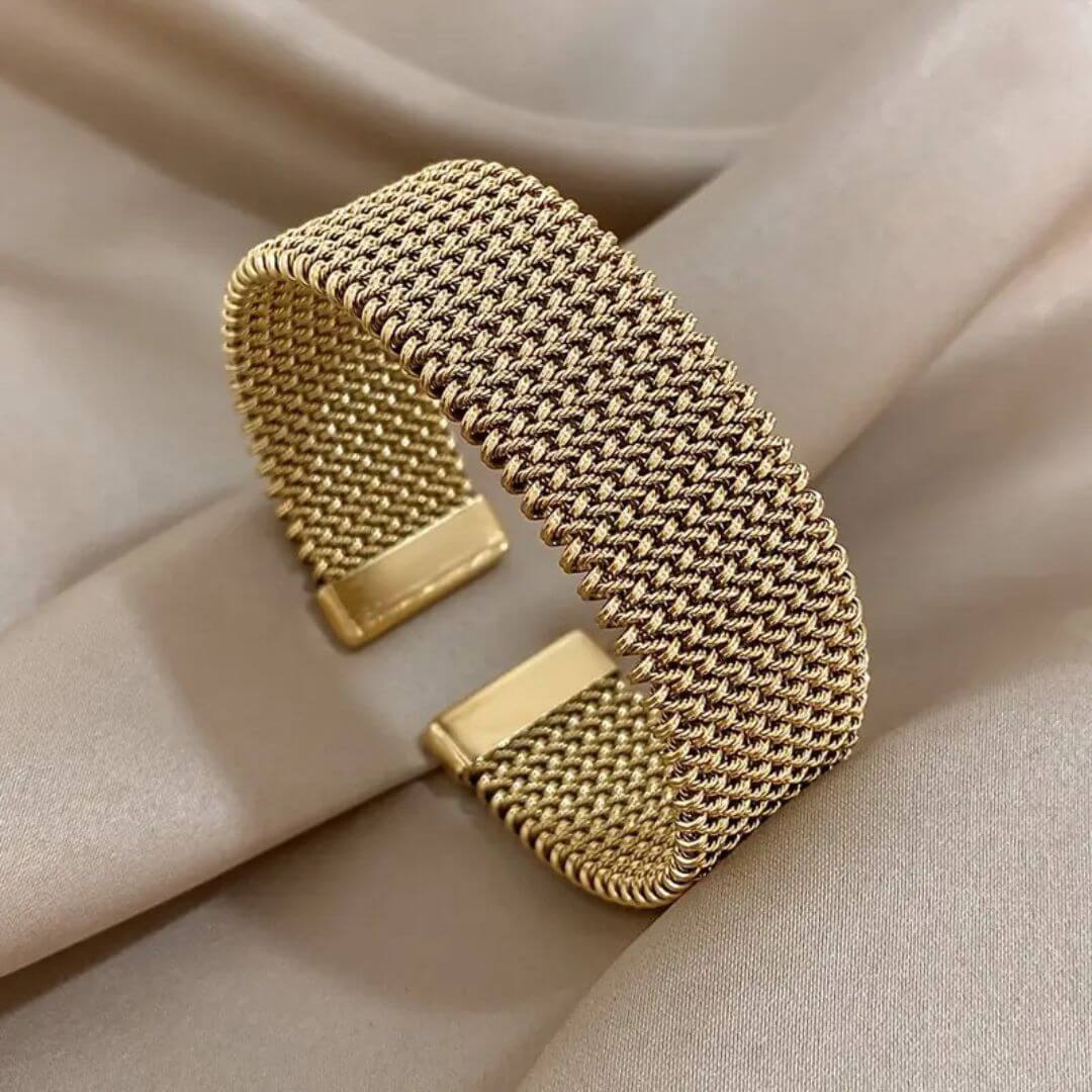 Stainless Steel Mesh Cuff Bracelet - Diane Jewelry