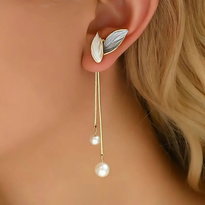 Elegant Long Pearl Dangle Earrings - Diane Jewelry