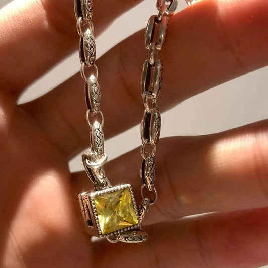 Chunky Geometric Silver Chain Bracelet - Diane Jewelry