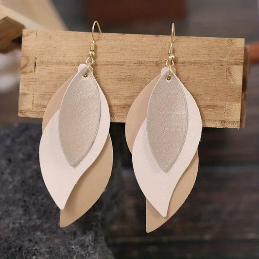 Boho Layered Leaf Earrings Women - Diane Jewelry