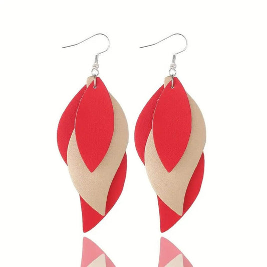 Boho Layered Leaf Earrings Women - Diane Jewelry