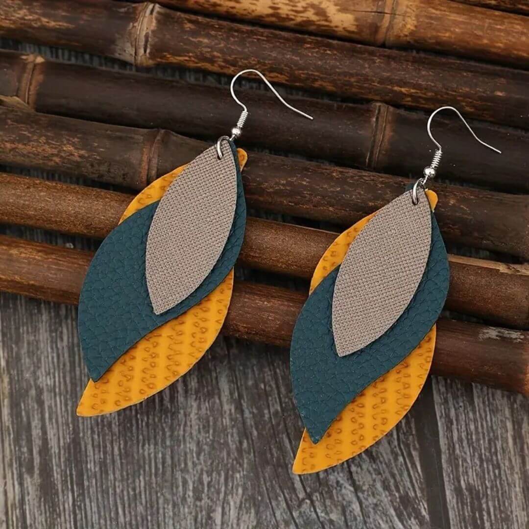 Boho Multi Layer Leaf Earrings - Diane Jewelry