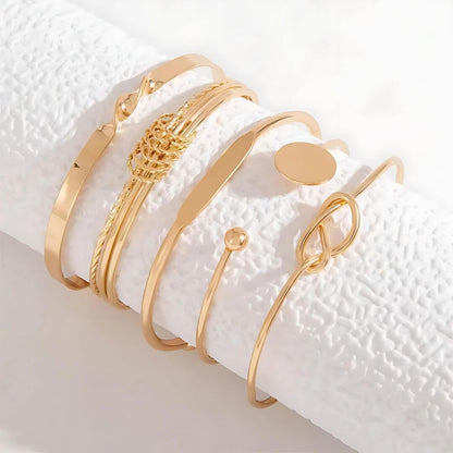 Minimalist Gold Bangle Bracelet Set - Diane Jewelry