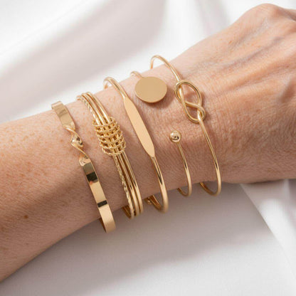 Minimalist Gold Bangle Bracelet Set Emma & Noah Jewelry