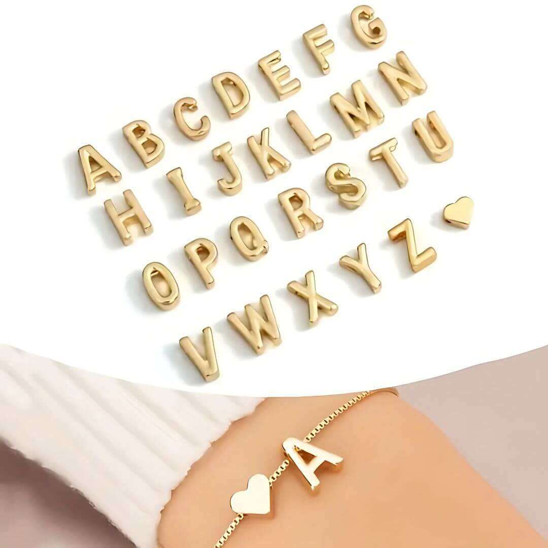 Gold Initial Letter Bracelet Women - Diane Jewelry
