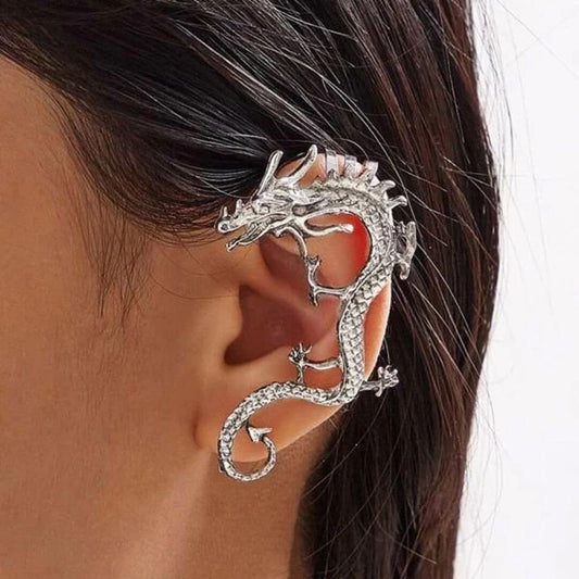 Silver Dragon Statement Ear Cuff - Diane Jewelry