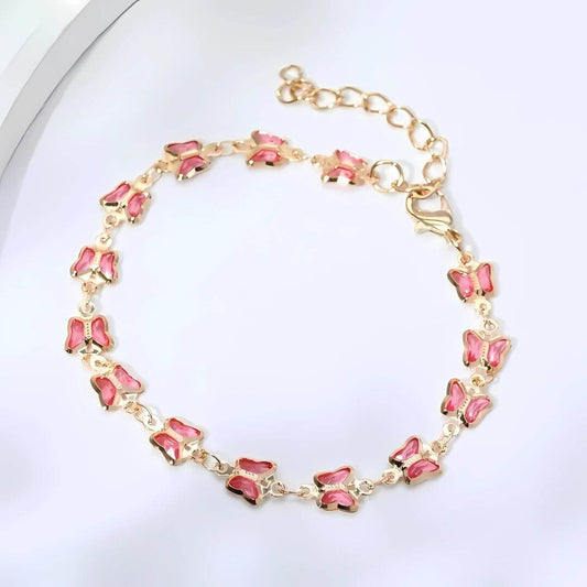 Colorful Butterfly Charm Chain Bracelet - Diane Jewelry