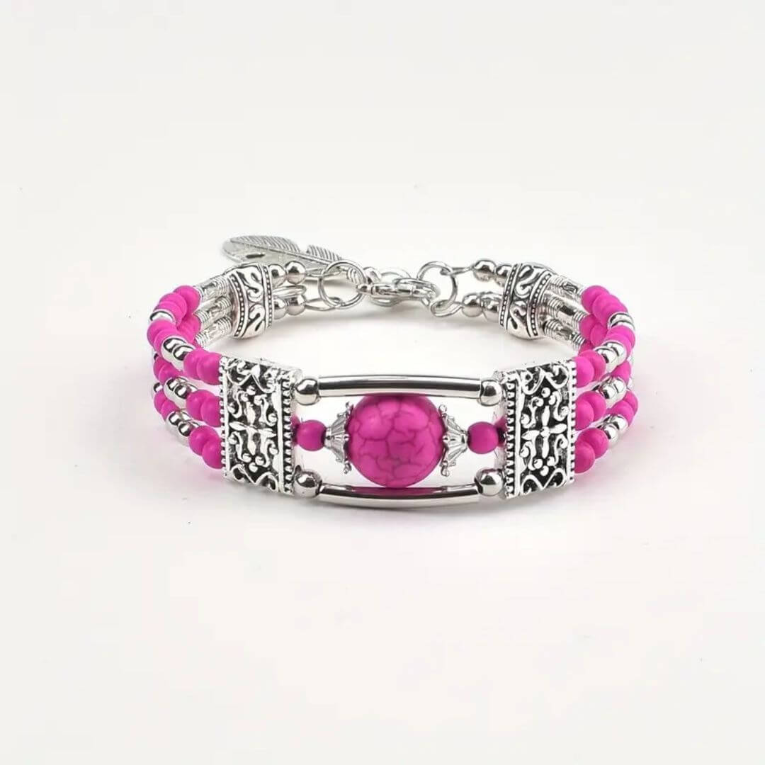 Boho Turquoise Beaded Cuff Bracelet - Diane Jewelry