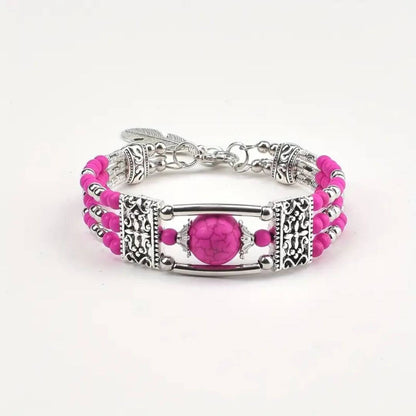 Boho Turquoise Beaded Cuff Bracelet - Diane Jewelry