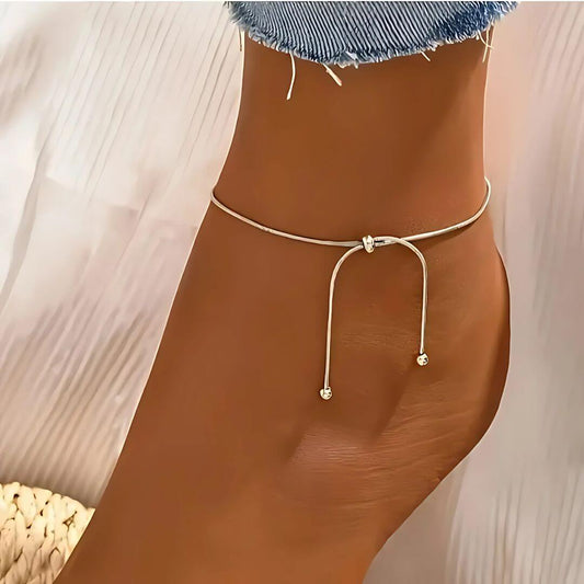 Dainty Silver Knot Anklet Bracelet - Diane Jewelry
