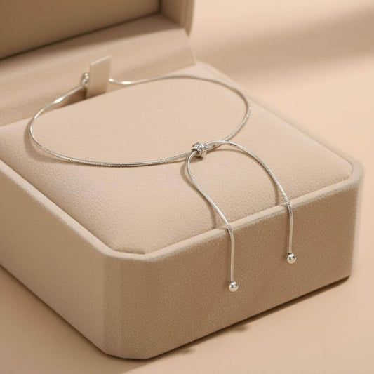 Adjustable Silver Knot Anklet Bracelet Emma & Noah Jewelry