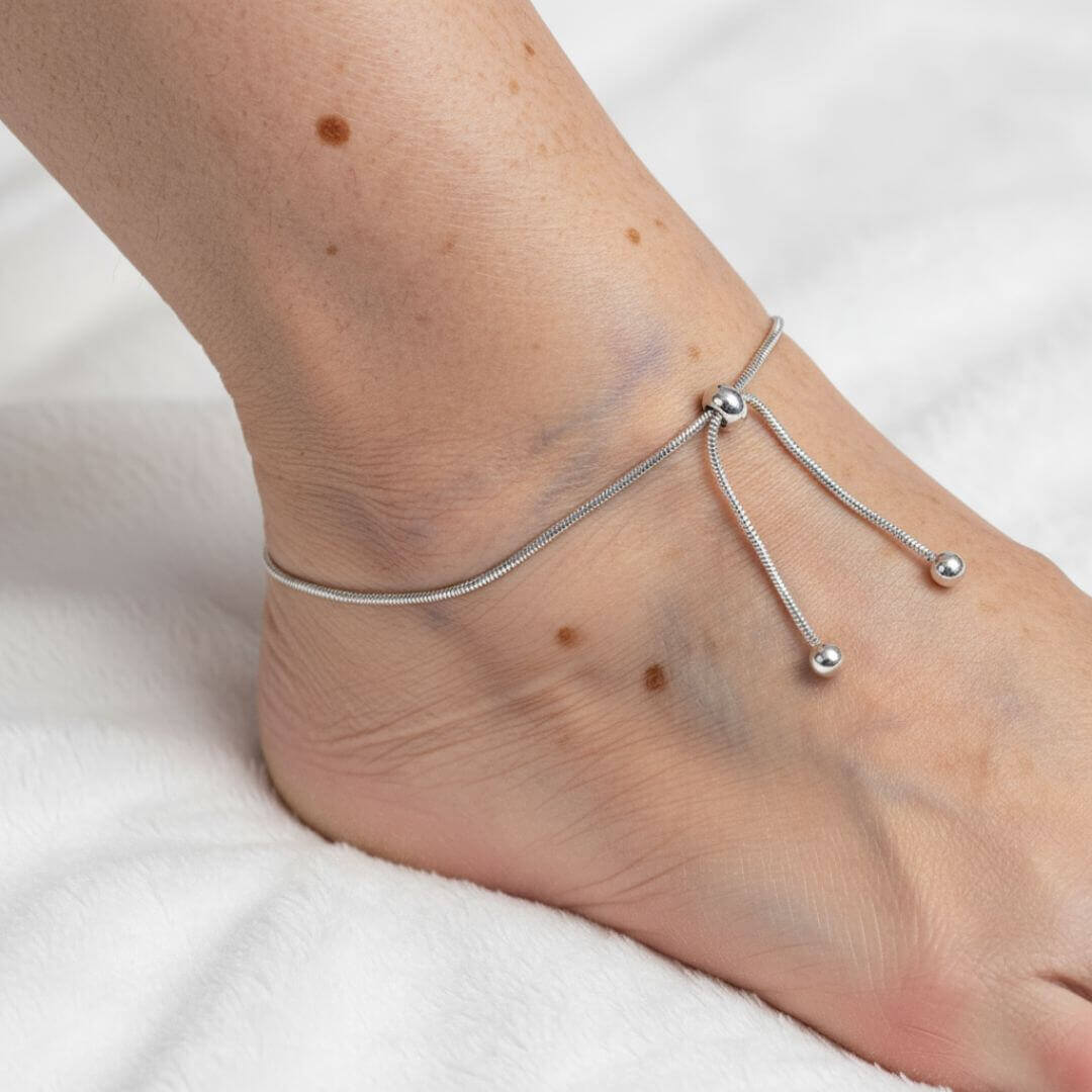 Adjustable Silver Knot Anklet Bracelet Emma & Noah Jewelry