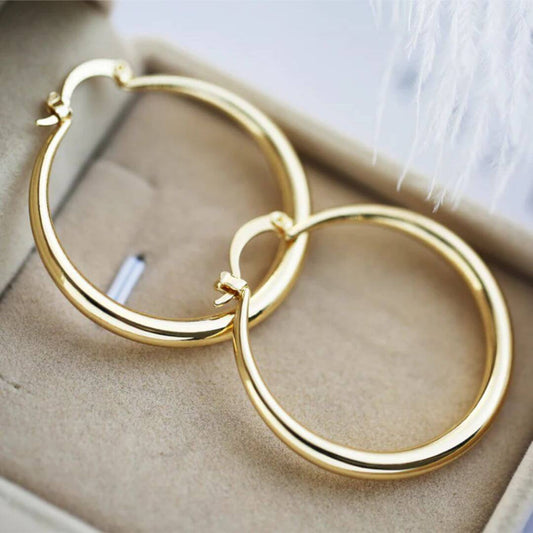 Classic Gold Minimalist Hoop Earrings - Diane Jewelry
