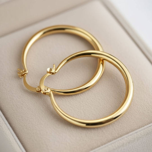 Classic Gold Minimalist Hoop Earrings Emma & Noah Jewelry