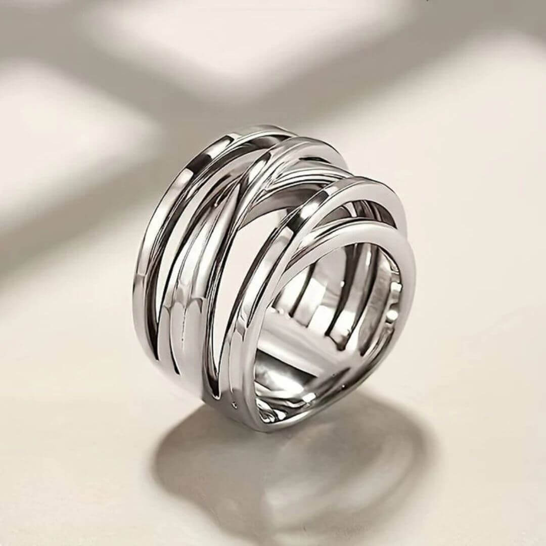 Silver Chunky Multi Band Ring - Diane Jewelry