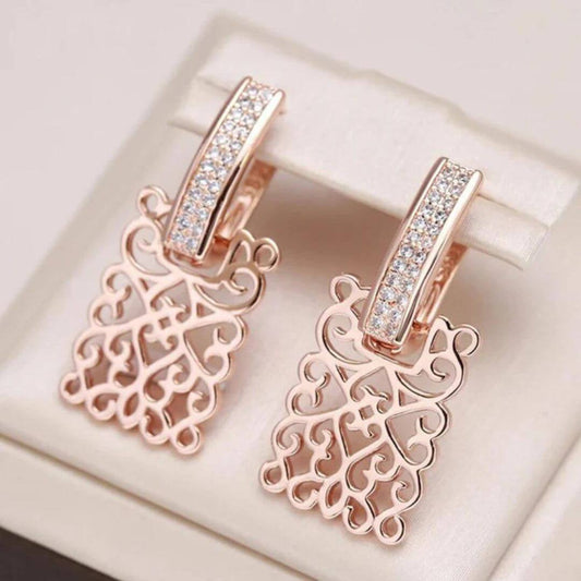 Rose Gold Dangle Earrings Women - Diane Jewelry