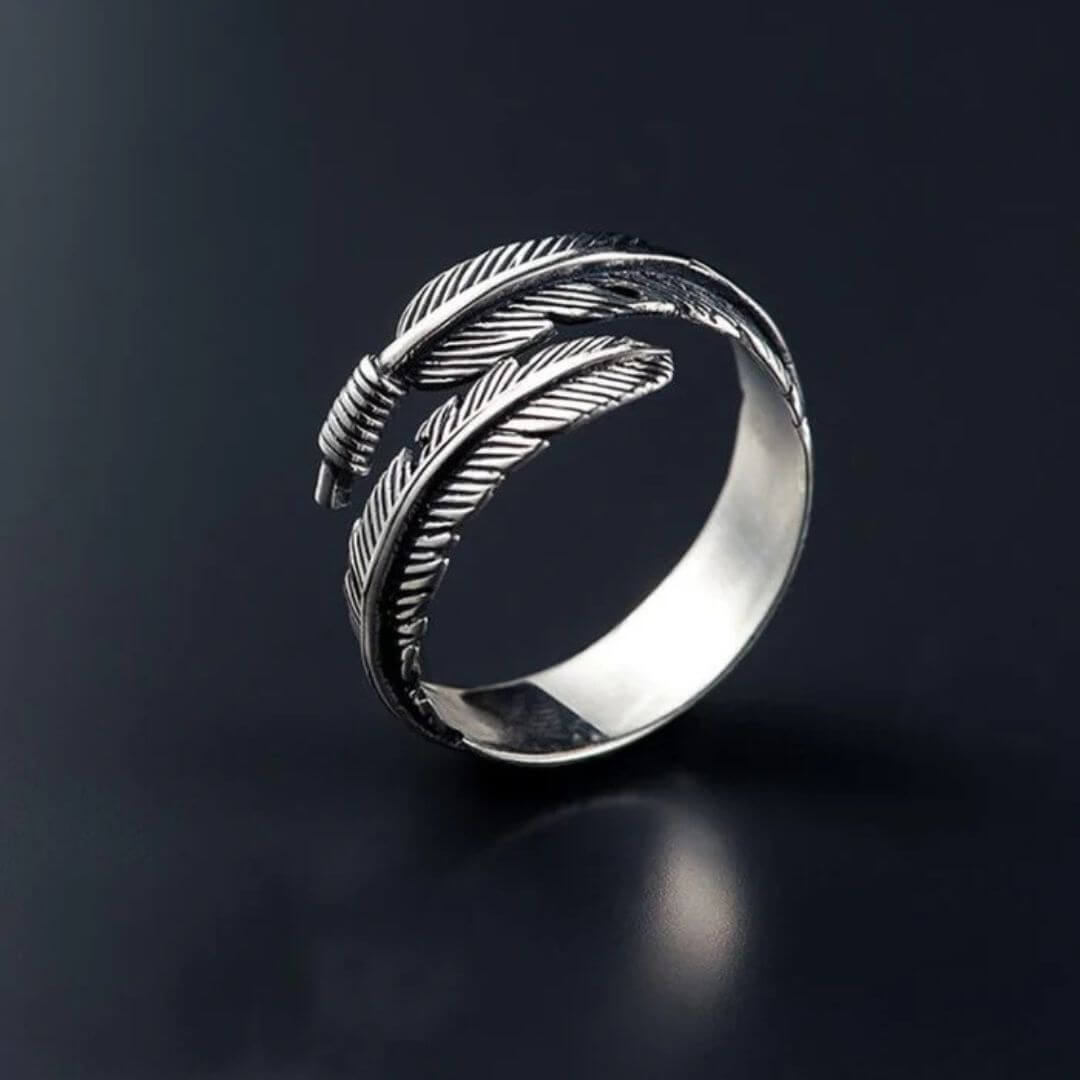 Adjustable Vintage Feather Wrap Ring - Diane Jewelry