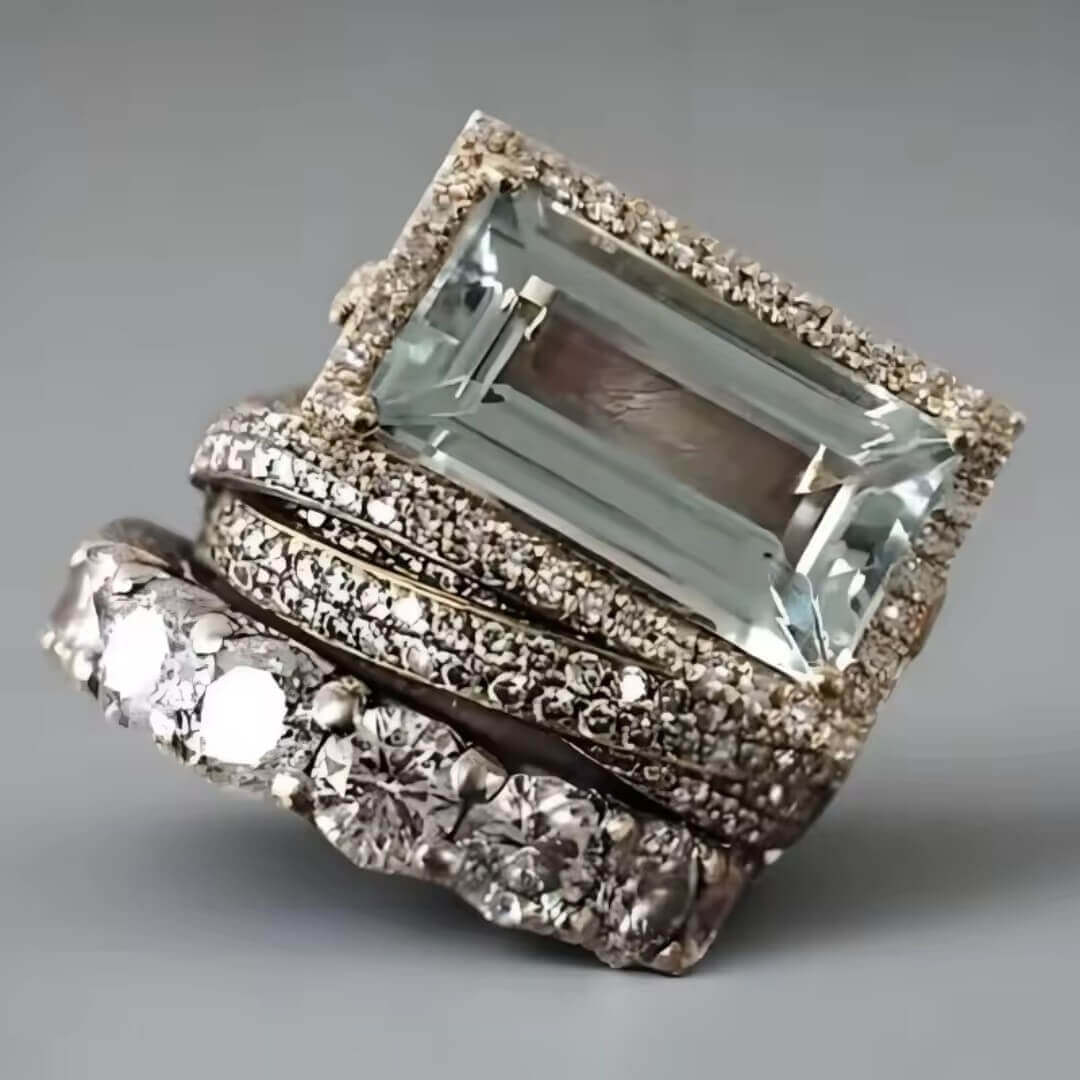 Luxury Baguette Diamond Ring Set Emma & Noah Jewelry
