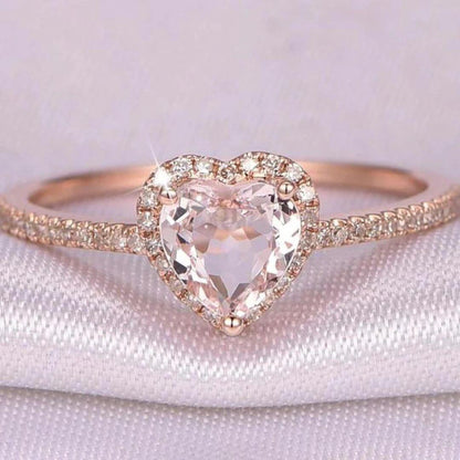 Heart Cut Halo Engagement Ring - Diane Jewelry