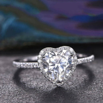 Heart Cut Halo Engagement Ring - Diane Jewelry