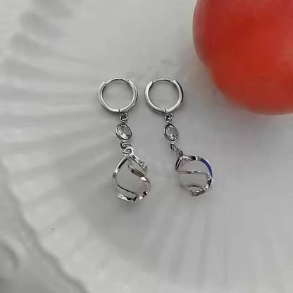 Moonstone Crystal Gold Drop Earrings - Diane Jewelry