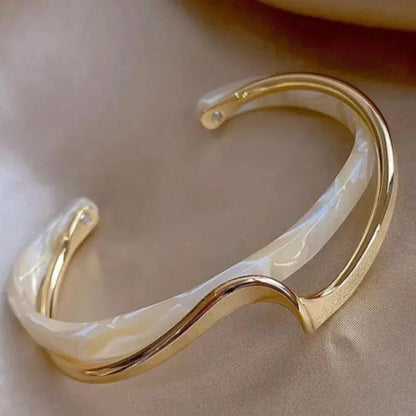 Gold Wave Open Cuff Bracelet Diane Jewelry
