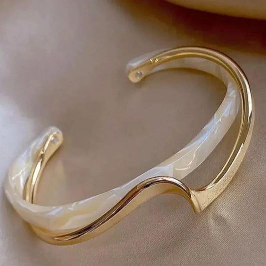 Gold Wave Open Cuff Bracelet Diane Jewelry
