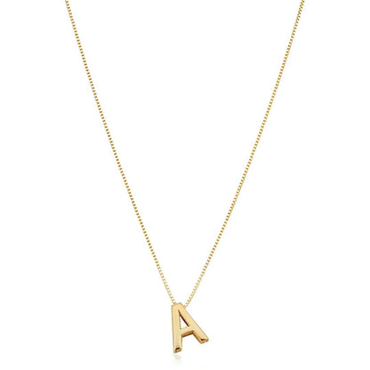 Dainty Gold Initial Pendant Necklace - Diane Jewelry